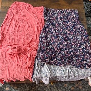Charlotte Russe Coral and Floral Maxi Skirts